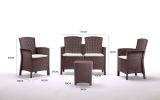 Set salotto terrazza 2 poltrone e 1 divano effetto rattan marrone - Eustachia