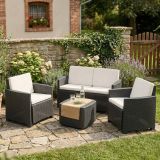 Set salotto terrazza con tavolino contenitore antracite - Bacco