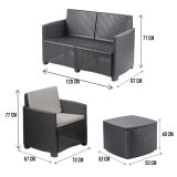 Set salotto terrazza con tavolino contenitore antracite - Bacco