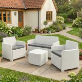 Set salotto terrazza con tavolino contenitore bianco - Bacco