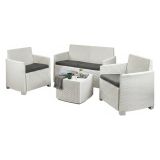 Set salotto terrazza con tavolino contenitore bianco - Bacco