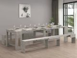 Set tavolo cucina estensibile e 2 panche estensibili grigio 12 posti - Auditore