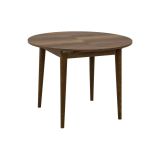 Set tavolo e sedie Alcor, Set sedute da cucina, Composizione sedie e piano, Kit salotto salvaspazio, 100x100h75 cm, Noce e Antracite