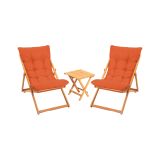 Set Tavolo e Sedie Arancione 2 Posti Dimensione Tavolo 40x40h40 cm, Dimensione Seduta 59x44h90 cm - Leni