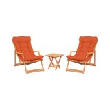 Set Tavolo e Sedie Arancione 2 Posti Dimensione Tavolo 40x40h40 cm, Dimensione Seduta 66x48h110 cm - Biagio
