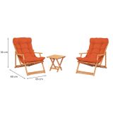 Set Tavolo e Sedie Arancione 2 Posti Dimensione Tavolo 40x40h40 cm, Dimensione Seduta 66x48h110 cm - Biagio