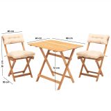 Set Tavolo e Sedie Bianco Crema 2 Posti Dimensione Seduta 40x30h81 cm, Dimensione Tavolo 80x60h72 cm - Nazzano