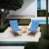 Set Tavolo e Sedie blu 2 Posti Dimensione Tavolo 40x40h40 cm, Dimensione Seduta 59x44h90 cm - Leni