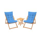 Set Tavolo e Sedie blu 2 Posti Dimensione Tavolo 40x40h40 cm, Dimensione Seduta 59x44h90 cm - Leni
