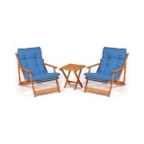 Set Tavolo e Sedie blu 2 Posti Dimensione Tavolo 40x40h40 cm, Dimensione Seduta 66x48h111 cm - Biagio