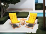 Set Tavolo e Sedie Giallo 2 Posti Dimensione Tavolo 40x40h40 cm, Dimensione Seduta 59x44h90 cm - Leni