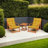 Set Tavolo e Sedie Giallo 2 Posti Dimensione Tavolo 40x40h40 cm, Dimensione Seduta 66x48h112 cm - Biagio