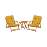 Set Tavolo e Sedie Giallo 2 Posti Dimensione Tavolo 40x40h40 cm, Dimensione Seduta 66x48h112 cm - Biagio