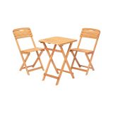 Set Tavolo e Sedie Marrone 2 Posti Dimensione Tavolo 50x50h72 cm, Dimensione Seduta 40x30h81 cm - Isso