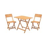 Set Tavolo e Sedie Marrone 2 Posti Dimensione Tavolo 80x60h72 cm, Dimensione Seduta 40x30h81 cm - Nazzano