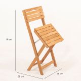 Set Tavolo e Sedie Marrone 4 Posti Dimensione Tavolo 80x60h72 cm, Dimensione Seduta 40x30h81 cm - Fanano