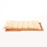 Set Tavolo e Sedie Marrone Bianco Crema 2 Posti Dimensione Seduta 59x44h90 cm, Dimensione Tavolo 40x40h40 cm - Leni