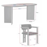 Set Tavolo e Sedie Marrone Verde 6 Posti Sedie Effetto Bouclè, Dimensione Seduta 54x54h76 cm - Noharoha