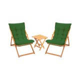 Set Tavolo e Sedie Verde 2 Posti Dimensione Tavolo 40x40h40 cm, Dimensione Seduta 59x44h90 cm - Leni