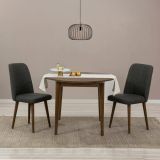 Set tavolo rotondo allungabile e 2 sedie imbottite - Bee