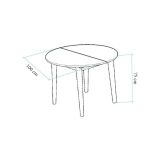 Set tavolo rotondo allungabile e 2 sedie imbottite - Bee