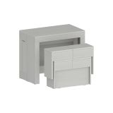 Set tavolo soggiorno estensibile e 2 panche estensibili bianco 12 posti - Auditore