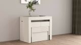 Set tavolo soggiorno estensibile e 2 panche estensibili bianco 12 posti - Auditore