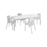Set terrazzo tavolo estensibile 10 posti e 4 sedie bianco - Cortanze