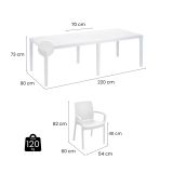 Set terrazzo tavolo estensibile 10 posti e 4 sedie bianco - Cortanze