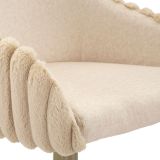 Sgabello Bianco Crema Beige Imbottito set da 2 con Schienale 52x46x111h cm, Altezza Seduta 78 cm - Spiti