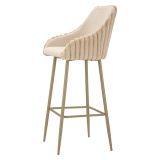 Sgabello Bianco Crema Beige Imbottito set da 2 con Schienale 52x46x111h cm, Altezza Seduta 78 cm - Spiti