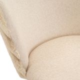 Sgabello Bianco Crema Beige Imbottito set da 2 con Schienale 55x58x106h cm, Altezza Seduta 77 cm - Kalpa