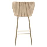 Sgabello Bianco Crema Beige Imbottito set da 2 con Schienale 55x58x106h cm, Altezza Seduta 77 cm - Kalpa
