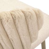 Sgabello Bianco Crema Beige Imbottito set da 2 con Schienale 55x58x106h cm, Altezza Seduta 77 cm - Kalpa