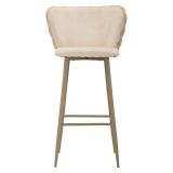 Sgabello Bianco Crema Beige Imbottito set da 2 con Schienale 55x58x106h cm, Altezza Seduta 77 cm - Kalpa
