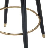 Sgabello Bianco Crema Nero Imbottito Rivestimento in Velluto 55x56x104h cm, Materiale Struttura in Tessuto - Huanca