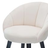Sgabello Bianco Crema Nero Imbottito Rivestimento in Velluto 55x56x104h cm, Materiale Struttura in Tessuto - Huanca