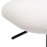 Sgabello Bianco Crema Nero Regolabile con Schienale 41x48x85h cm, Imbottito - Mirea