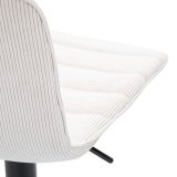 Sgabello Bianco Crema Nero Regolabile con Schienale 43x50x86h cm, Imbottito - Essaou