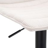 Sgabello Bianco Crema Nero Regolabile con Schienale 43x50x86h cm, Imbottito - Essaou