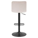 Sgabello Bianco Crema Nero Regolabile con Schienale 43x50x86h cm, Imbottito - Essaou
