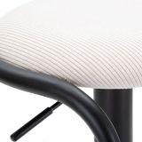 Sgabello Bianco Crema Nero Regolabile Imbottito 41x41x61h cm, Altezza Seduta Massima 83 cm - Jardin