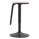 Sgabello Bianco Crema Nero Regolabile Imbottito 41x41x61h cm, Altezza Seduta Massima 83 cm - Jardin