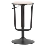Sgabello Bianco Crema Nero Regolabile Imbottito 41x41x61h cm, Altezza Seduta Massima 83 cm - Jardin