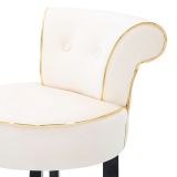 Sgabello Bianco Crema Nero Rivestimento in Velluto Imbottito 46x48x96h cm, Sfumatura Colore Seduta Crema - Tupiza