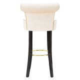 Sgabello Bianco Crema Nero Rivestimento in Velluto Imbottito 46x48x96h cm, Sfumatura Colore Seduta Crema - Tupiza