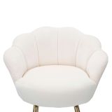 Sgabello Bianco Crema oro Imbottito Rivestimento in Velluto 55x53x110h cm, Altezza Seduta 85 cm - Tequis