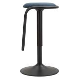 Sgabello blu Nero Regolabile Imbottito 41x41x61h cm, Altezza Seduta Massima 83 cm - Jardin