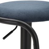 Sgabello blu Nero Regolabile Imbottito 41x41x61h cm, Altezza Seduta Massima 83 cm - Jardin