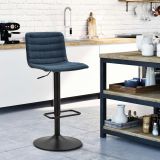 Sgabello blu Nero Regolabile Imbottito 43x50x86h cm, con Schienale - Essaou
